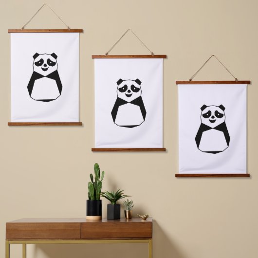 Geometric Panda Hangend Wandkleed (Asymmetrisch)