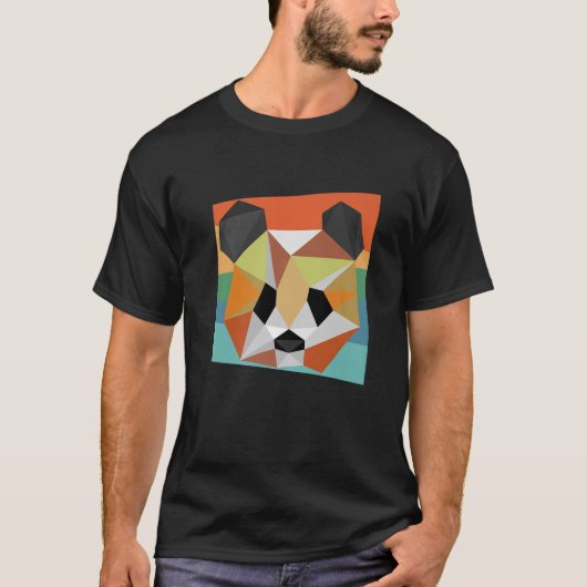 Geometric Panda Lover Geometrical Panda Design T-shirt (Voorkant)