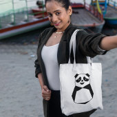 Geometric Panda Tote Bag
