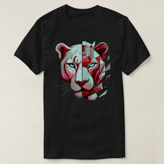 Geometric Panther Split Face | Modern Art T-shirt (Design voorkant)