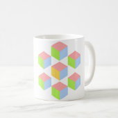 Geometric Pastel Isometric Optical Illusion Cube Koffiemok (Voorkant rechts)