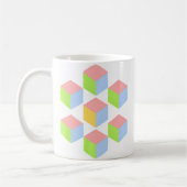 Geometric Pastel Isometric Optical Illusion Cube Koffiemok (Links)