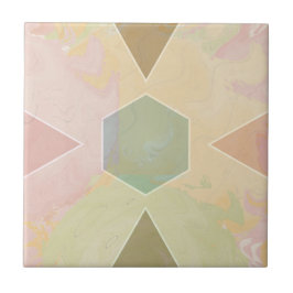 Geometric Pastel Marble Beige Tegeltje