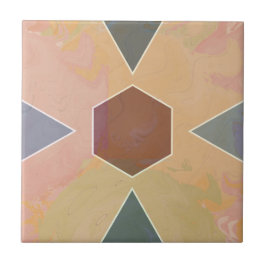 Geometric Pastel Marble Earthy Tegeltje