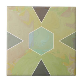 Geometric Pastel Marble Olive Green Tegeltje
