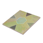 Geometric Pastel Marble Olive Green Tegeltje (Zijkant)