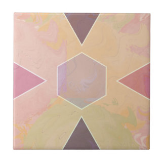 Geometric Pastel Marble Peach Tegeltje