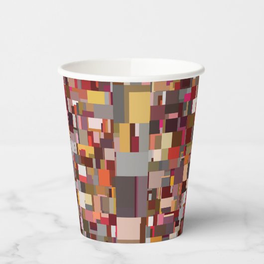 Geometric Patchwork Mosaic Pattern Papieren Bekers (Links)