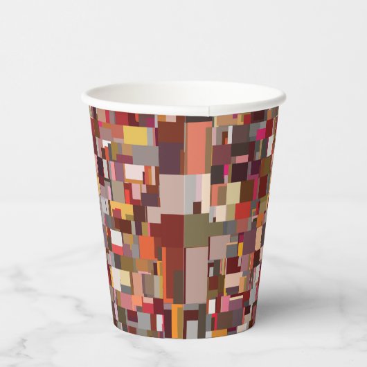 Geometric Patchwork Mosaic Pattern Papieren Bekers (Rechts)