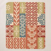 Geometric patchwork ornamental ethnic pattern sherpa deken (Voorkant)