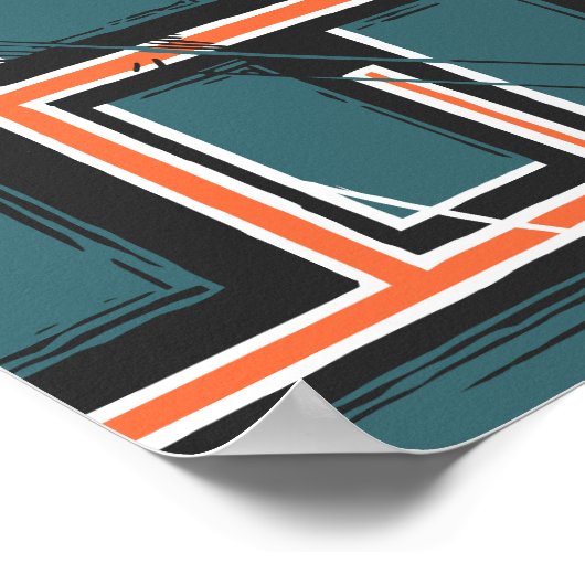 Geometric Pathways with Abstract Brush Strokes Poster (Hoek)