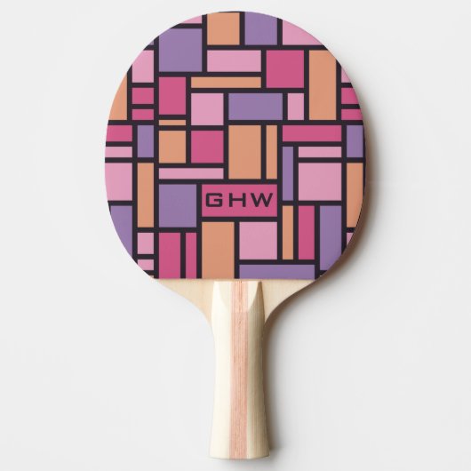 Geometric Patroon aangepaste monogram ping pong pa Tafeltennisbatje (Voorkant)