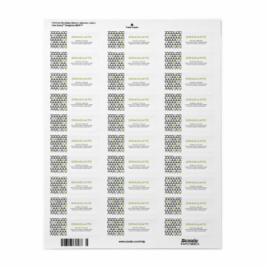Geometric Pattern Afstuderen Adresetiketten Etiket (Full Sheet)