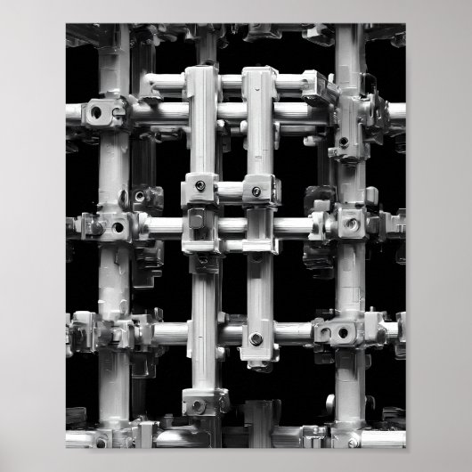 Geometric Pattern Art: Abstract Modular Machine Poster (Voorkant)
