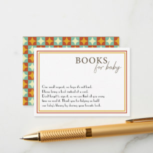 Geometric Pattern Baby shower Boek voor Baby Informatiekaartje