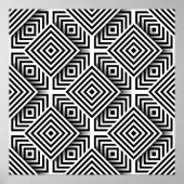 Geometric pattern. Black and white. Squares and st Poster (Voorkant)