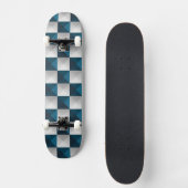 Geometric Pattern Blue Silver Skateboard (Voorkant)