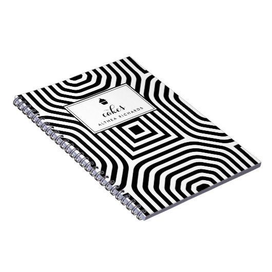 Geometric Pattern Custom Baking Recept Notitieboek (Rechterzijde)