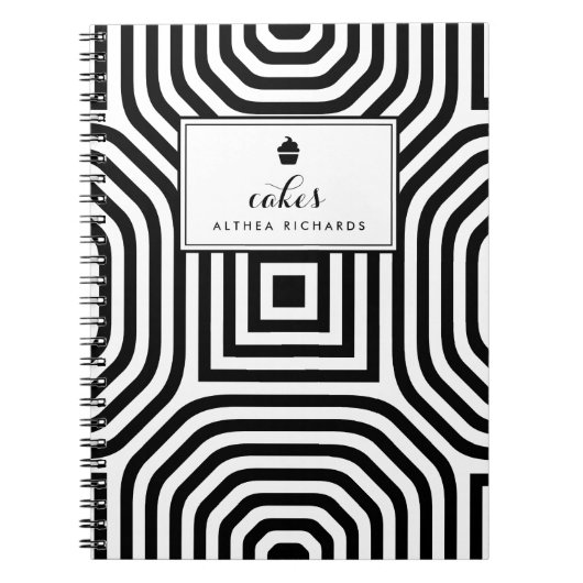 Geometric Pattern Custom Baking Recept Notitieboek (Voorkant)