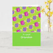 Geometric Pattern Grandson Card Kaart (Gele Bloem)