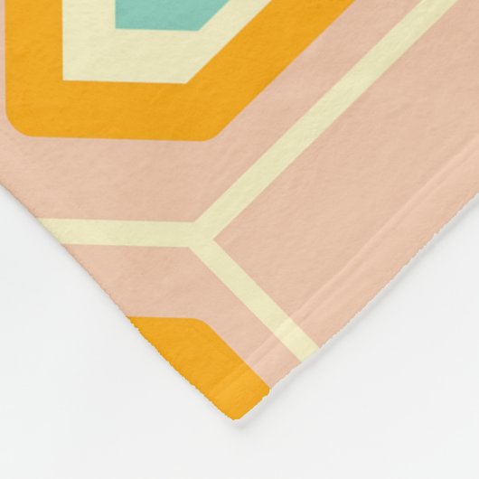 Geometric pattern in blue and orange diamond shape fleece deken (Hoek)