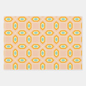 Geometric pattern in blue and orange diamond shape inpakpapier vel (Voorkant 3)