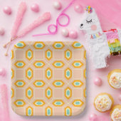 Geometric pattern in blue and orange diamond shape papieren bordje (Feest)