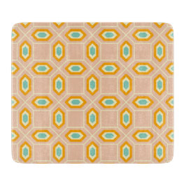 Geometric pattern in blue and orange diamond shape snijplank