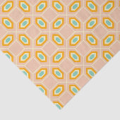 Geometric pattern in blue and orange diamond shape tissuepapier (Detail)