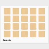 Geometric pattern in blue and orange diamond shape vierkante sticker (Vel)