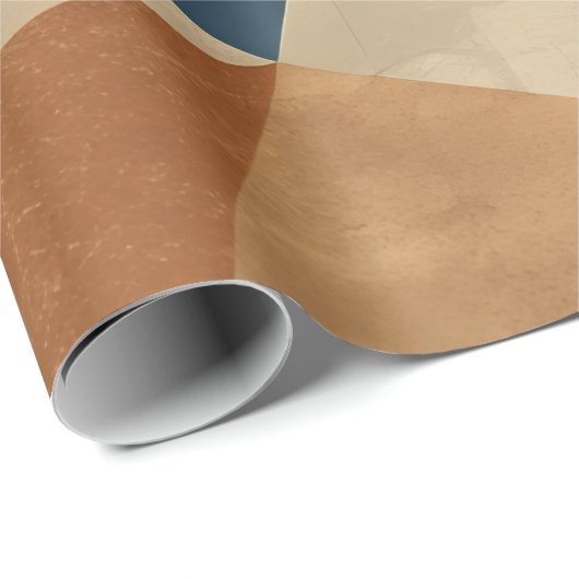 Geometric Pattern in Blues, Tans, and Rust Cadeaupapier (Rol Hoek)