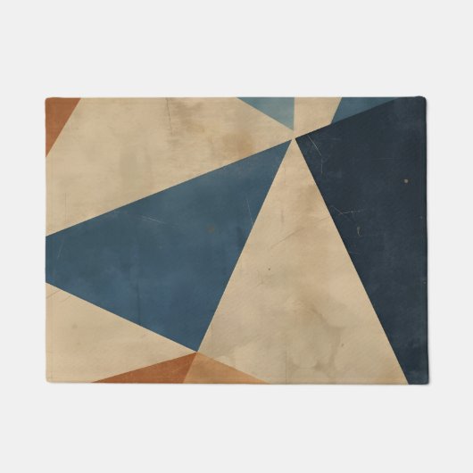 Geometric Pattern in Blues, Tans, and Rust Deurmat (Voorkant)