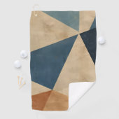 Geometric Pattern in Blues, Tans, and Rust Golfhanddoek (Insitu)