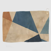 Geometric Pattern in Blues, Tans, and Rust Golfhanddoek (Horizontaal)