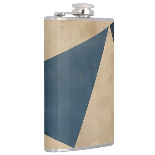 Geometric Pattern in Blues, Tans, and Rust Heupfles (Rechts)