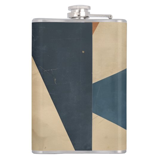 Geometric Pattern in Blues, Tans, and Rust Heupfles (Achterkant)