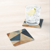 Geometric Pattern in Blues, Tans, and Rust Kartonnen Onderzetters (Insitu)