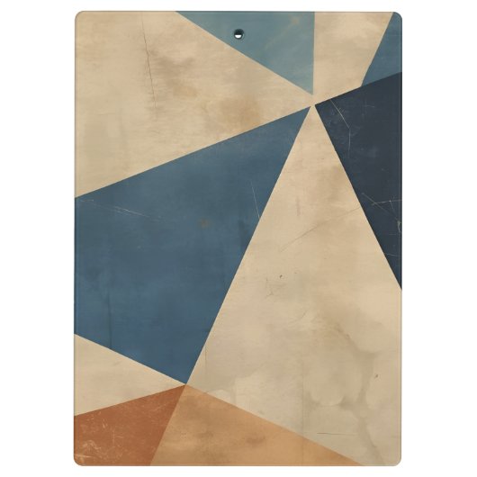 Geometric Pattern in Blues, Tans, and Rust Klembord (Achterkant)