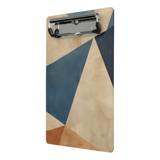 Geometric Pattern in Blues, Tans, and Rust Mini Klembord (Angled2)