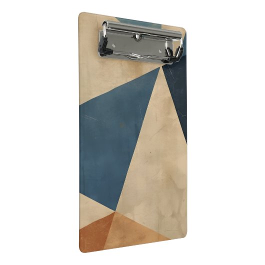 Geometric Pattern in Blues, Tans, and Rust Mini Klembord (Schuin)
