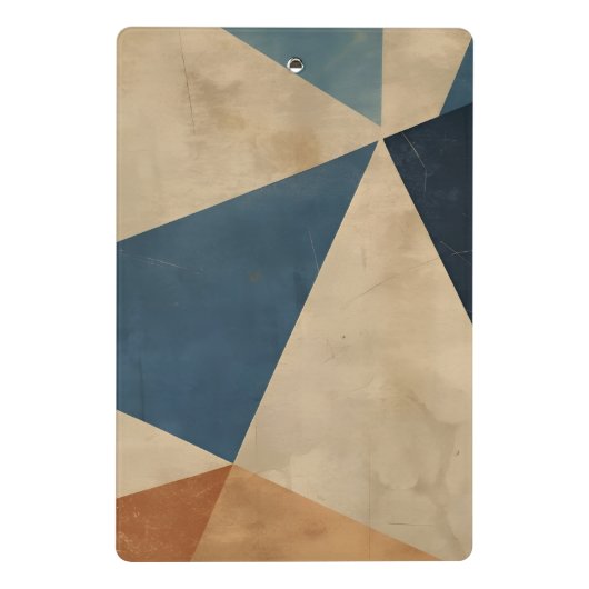 Geometric Pattern in Blues, Tans, and Rust Mini Klembord (Achterkant)