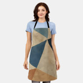 Geometric Pattern in Blues, Tans, and Rust Schort (Gedragen)