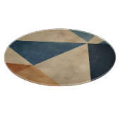 Geometric Pattern in Blues, Tans, and Rust Snijplank (Hoek)