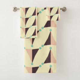 Geometric pattern in retro vibe bad handdoek