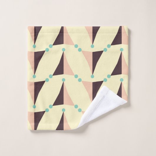 Geometric pattern in retro vibe bad handdoek (Wasdoekje)
