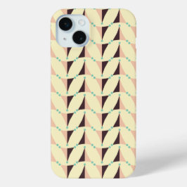 Geometric pattern in retro vibe iPhone 15 mini hoesje