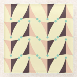 Geometric pattern in retro vibe glazen onderzetter