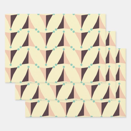 Geometric pattern in retro vibe inpakpapier vel (Set)