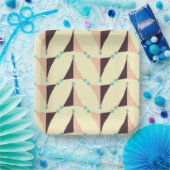 Geometric pattern in retro vibe papieren bordje (Feest)