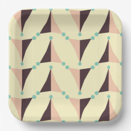 Geometric pattern in retro vibe papieren bordje